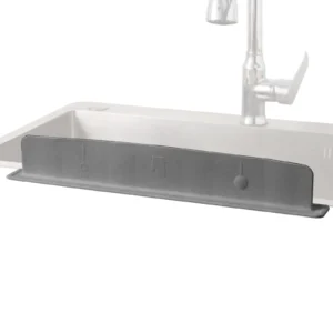 Silicone Sink Splash Guard, Flexible Heat-Resistant Suction Cup Water Barrier-