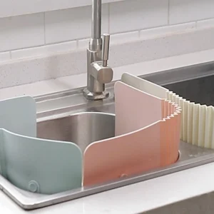 Kitchen Sink Water Splashguard Silicone Protector with Suction Cup Stability